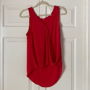 Red blouse tank top